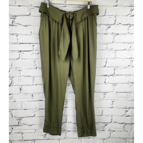 Cartonnier by Anthropologie Kingsley Pants Womens 14 Moss Tie Waist Professional - Picture 1 of 10